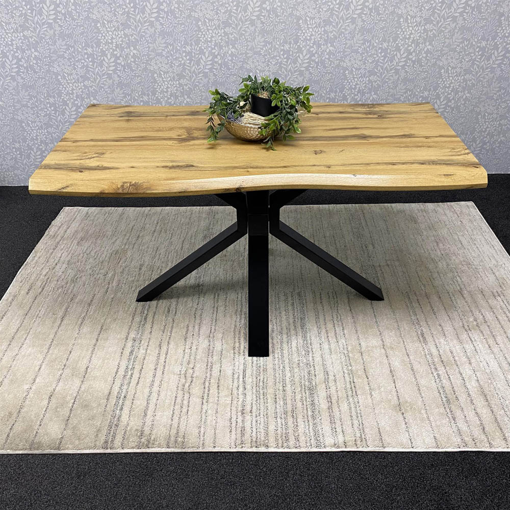 Portland 5 Seater Velvet Wooden Dining Set with Bench Brown and Black Image 3