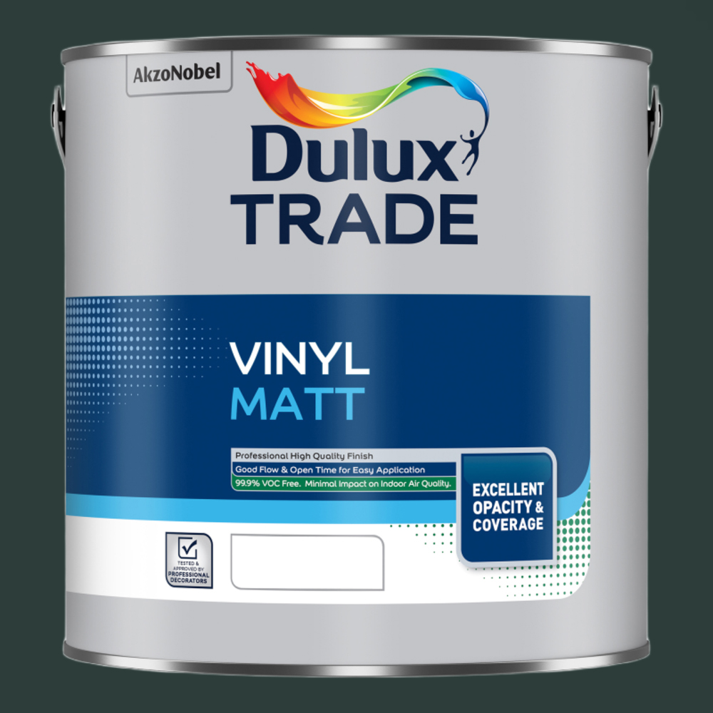 Dulux Trade Mallard Green Walls and Ceilings Vinyl Matt Paint 2.5L Image 2