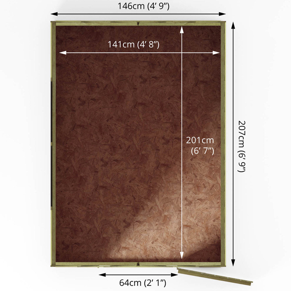 Mercia 7 x 5ft Overlap Apex Wooden Shed Image 8