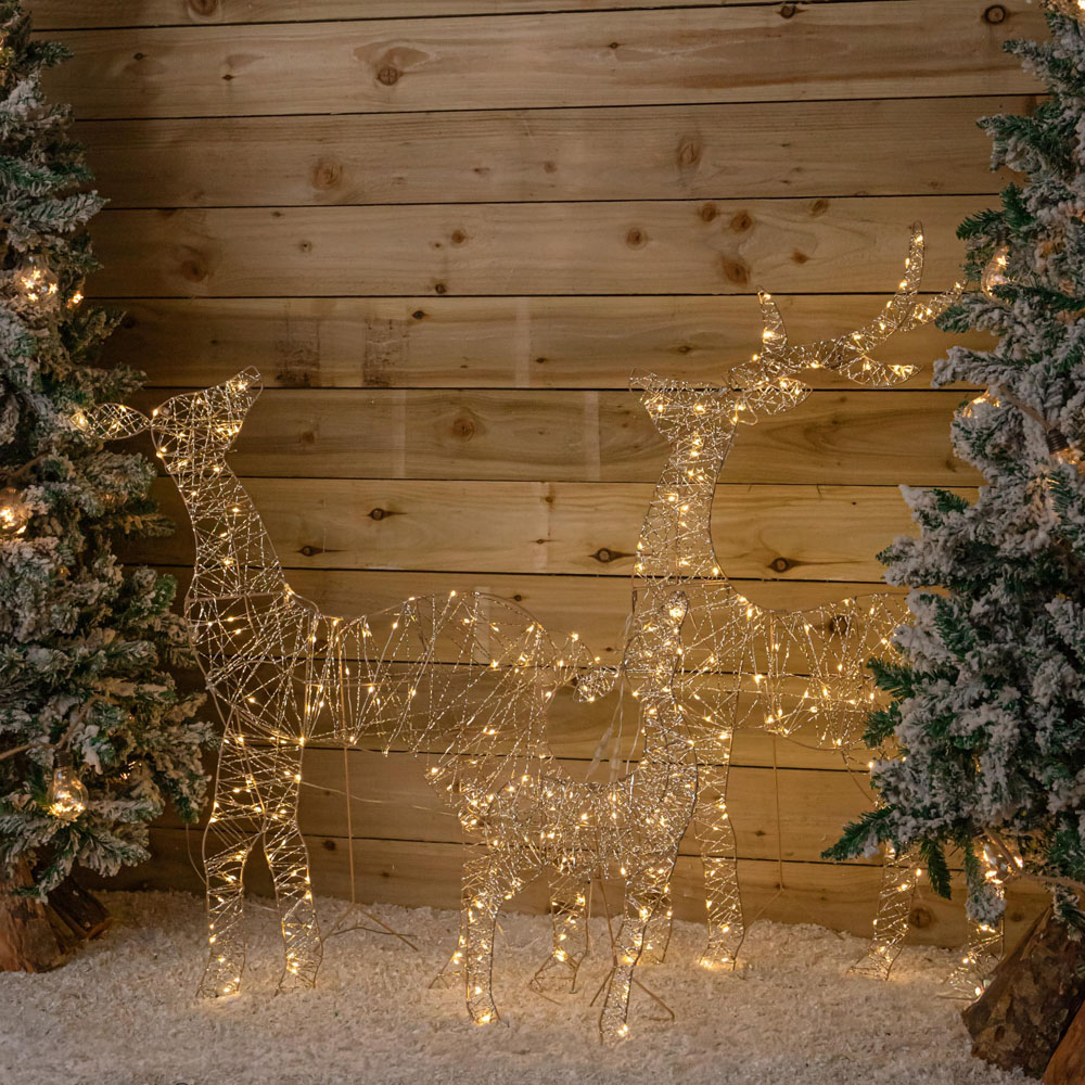 Samuel Alexander LED Gold Twist Christmas Reindeer Family Set 1m Image 1