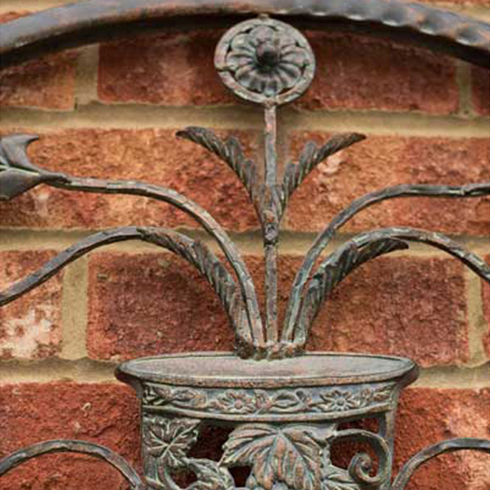MirrorOutlet Dorset Rustic Scroll Outdoor Wall Mirror 130 x 70cm Image 3