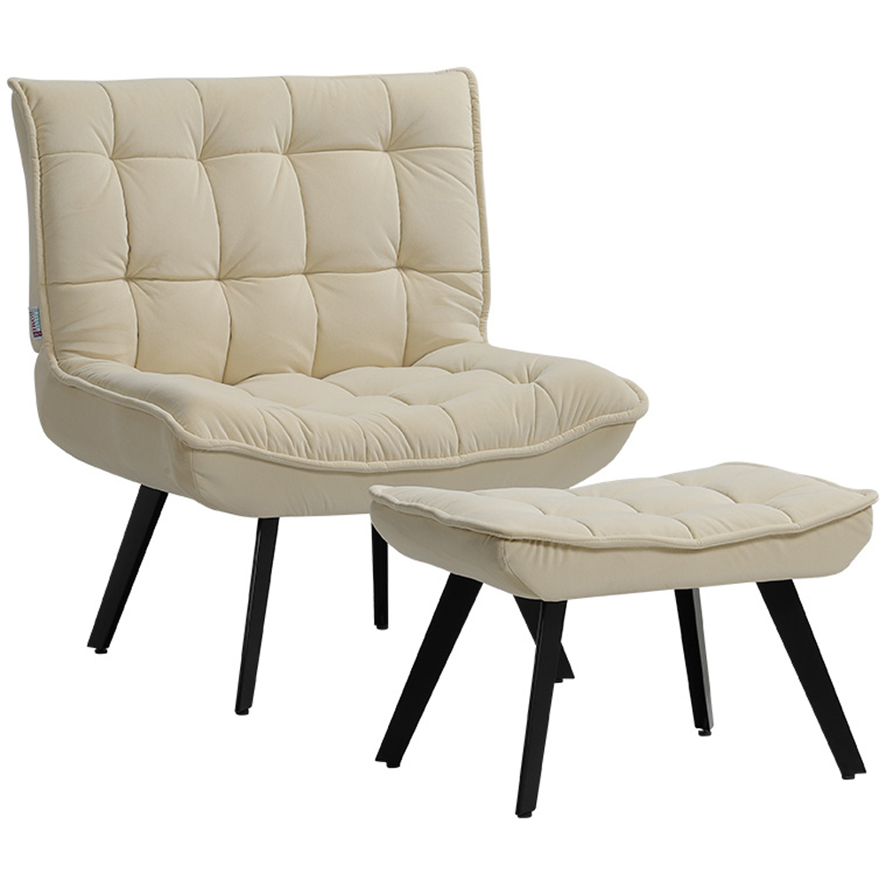 H&O Direct Minimalist Accent Chair with Footstool Image 2