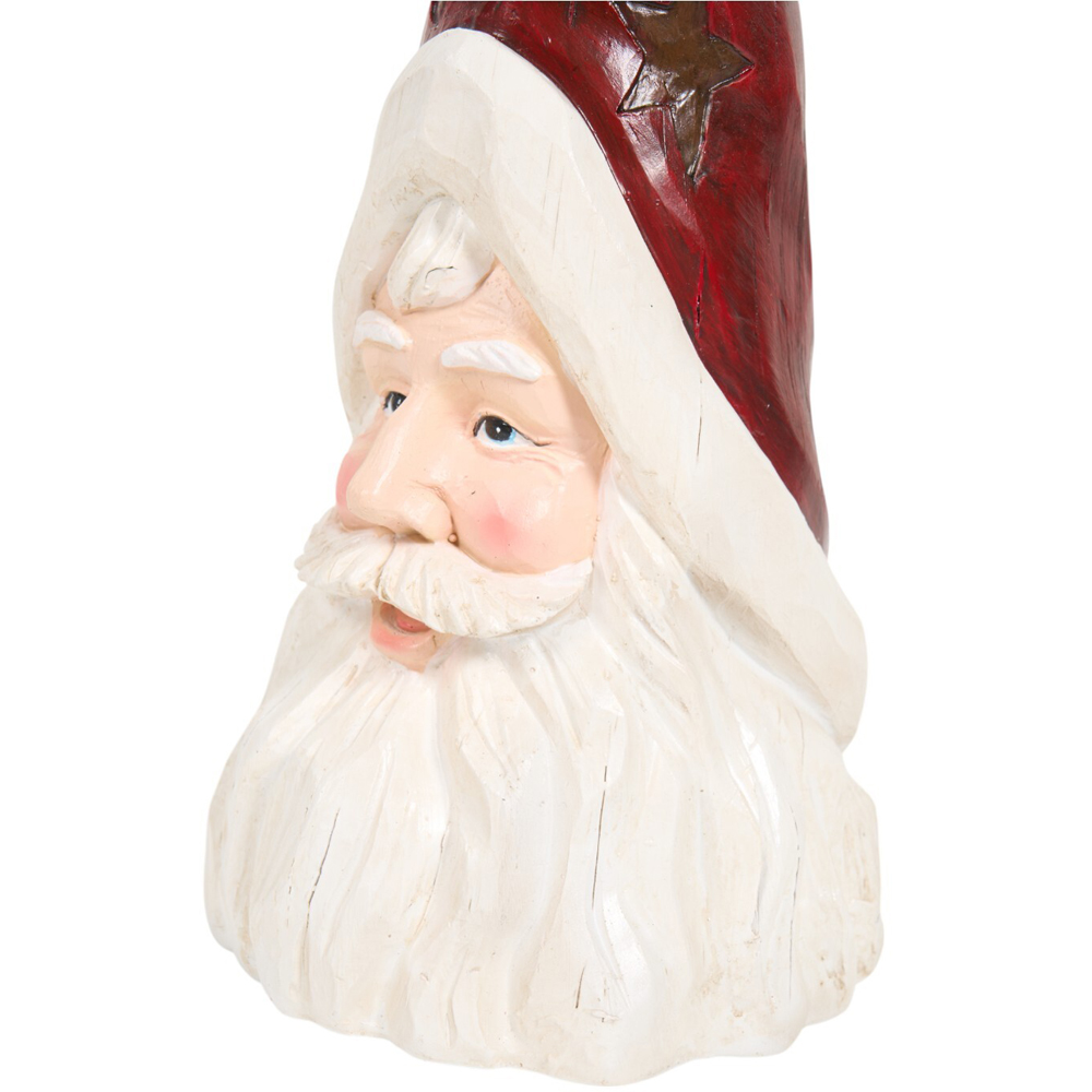 Wood Effect Santa Candle Holder - White and Red Image 4
