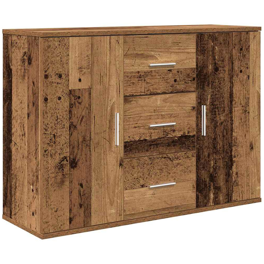 vidaXL 2 Door 3 Drawer Old Wood Sideboard Image 2