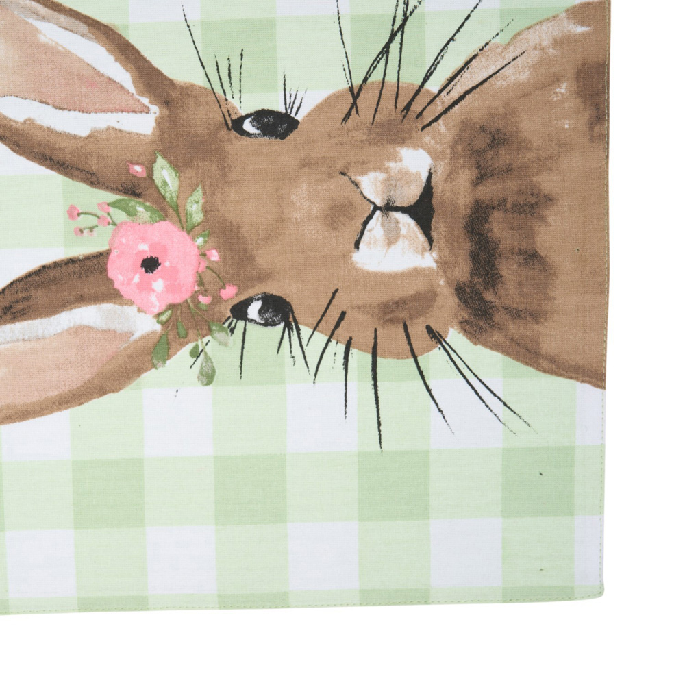Gingham Bunny Table Runner Green Image 5