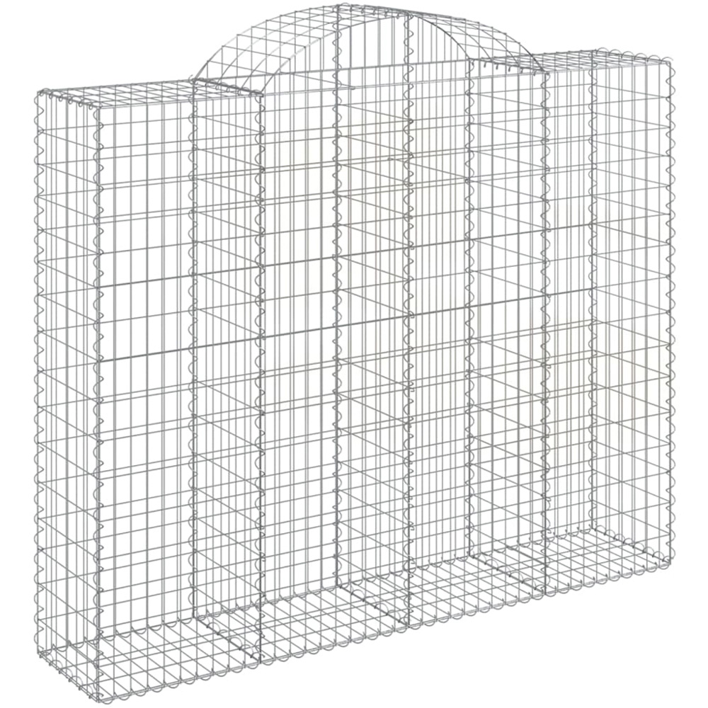 vidaXL Silver Galvanised Iron Arched Gabion Basket 200 x 50 x 160/180cm 11 Pack Image 1