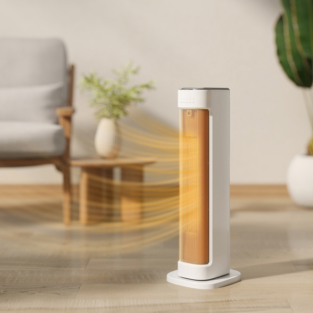 HOMCOM White Ceramic Electric Fan Space Heater with Timer 2000W Image 2