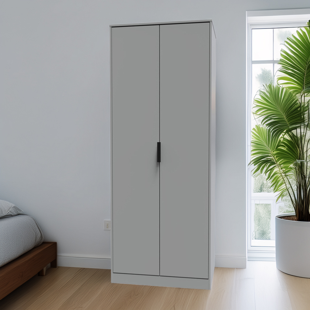 Crowndale Diego 2 Door Dusk Grey Tall Wardrobe Ready Assembled Image 1