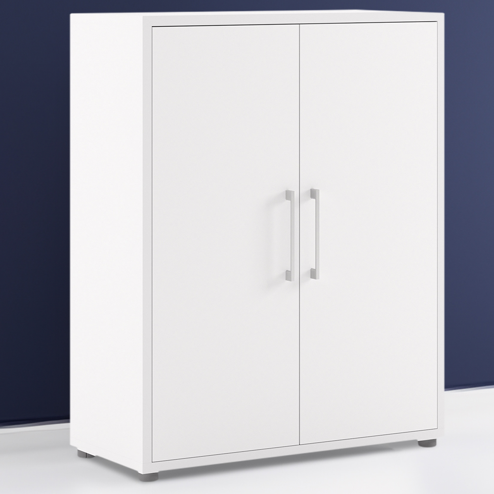 Florence 2 Door 2 Shelf White Bookcase Image 1