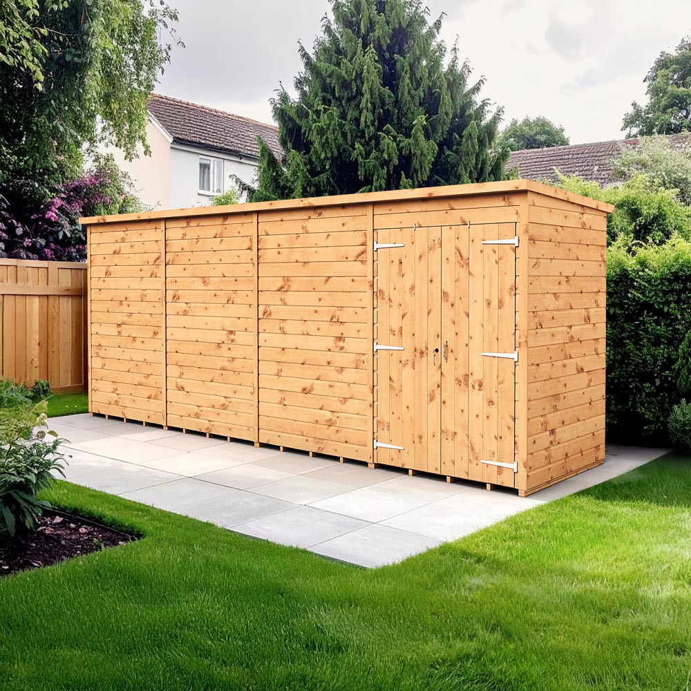 Empire Sheds 16 x 4ft Double Door Tongue and Groove Wooden Pent Garden Shed Image 2