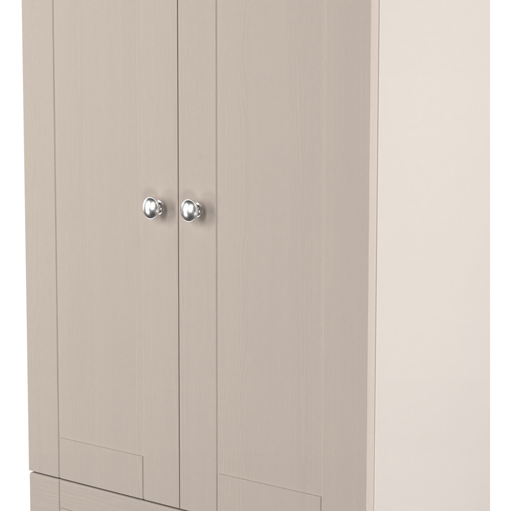 Crowndale Sussex 2 Door 2 Drawer Kashmir Ash and Bardolino Oak Tall Wardrobe Ready Assembled Image 8