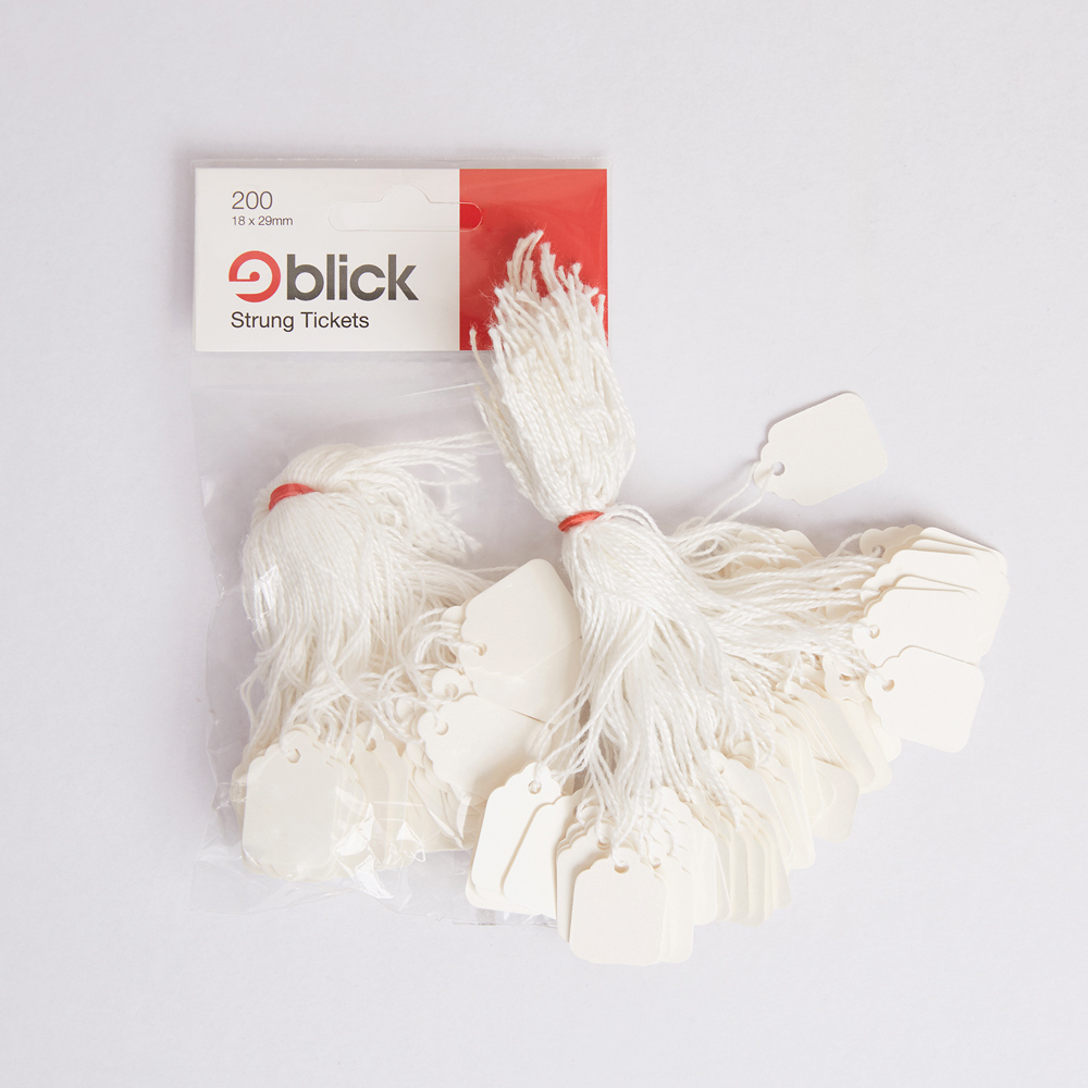 Blick White Rectangular Hanging Tickets 18 x 29mm 200 Pack Image 4