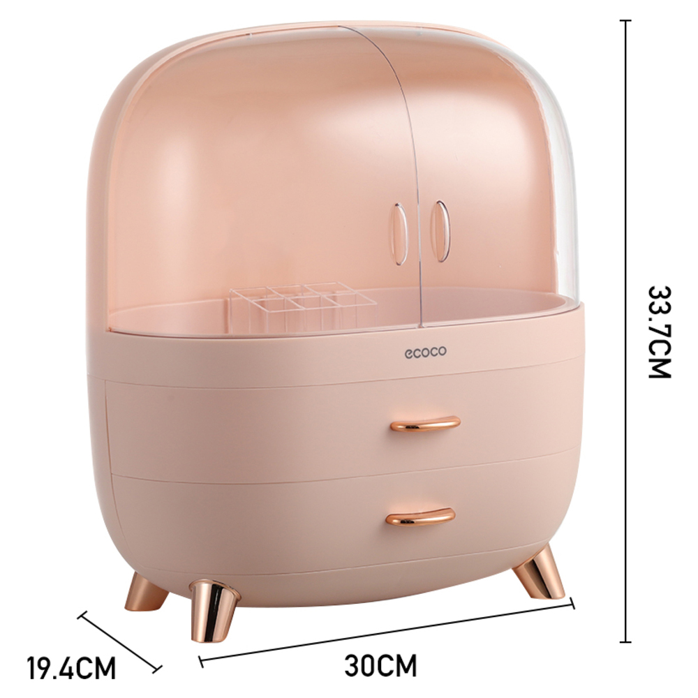 Living and Home 2 Drawer Makeup Storage Organiser with Transparent Door Image 8