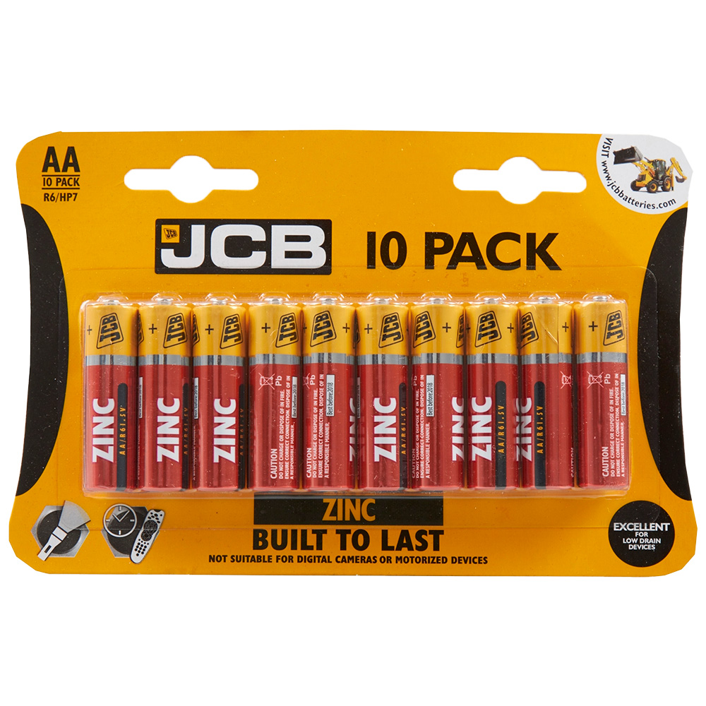 JCB AA 10 Pack Zinc Batteries Image