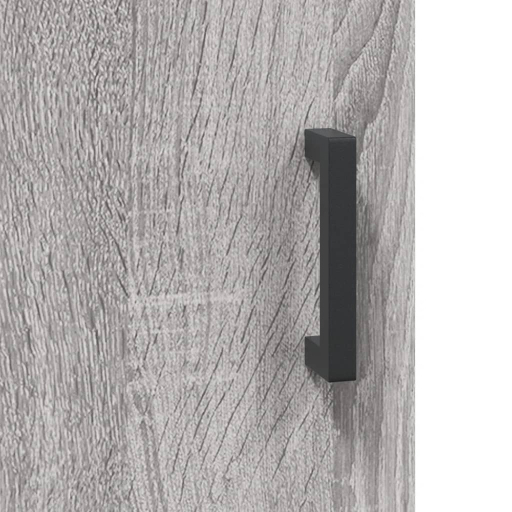 vidaXL 4 Door 2 Drawer Grey Sonoma Highboard with Metal Legs Image 9