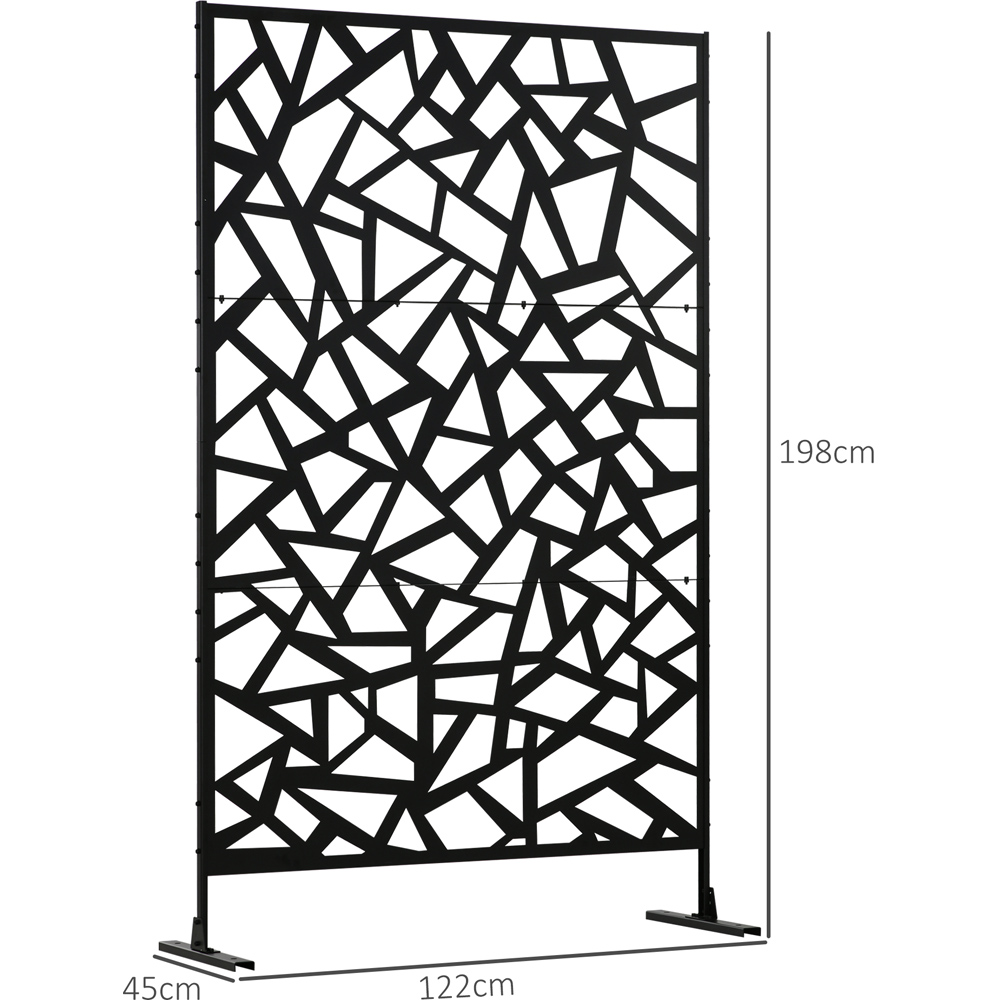 Outsunny 6.4 x 4ft Black Irregular Figure Partition Screen Image 8