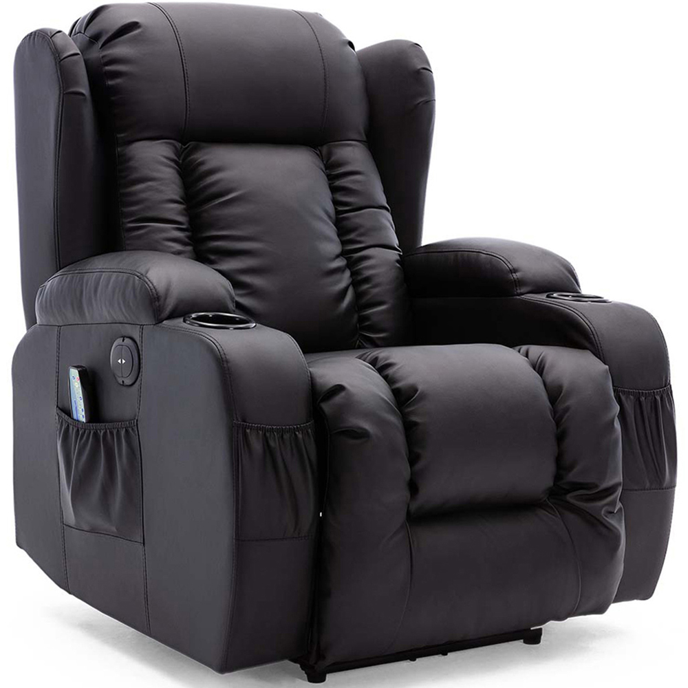 Furniture Online Caesar Black Bonded Leather Electric Recliner Chair Image 2