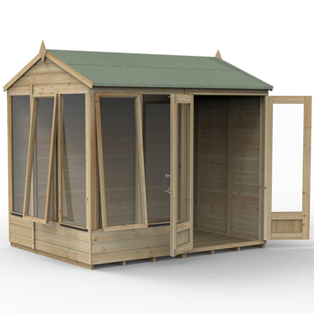 Forest Garden Beckwood 8 x 6ft 2 Opening Reverse Apex Summerhouse Image 3