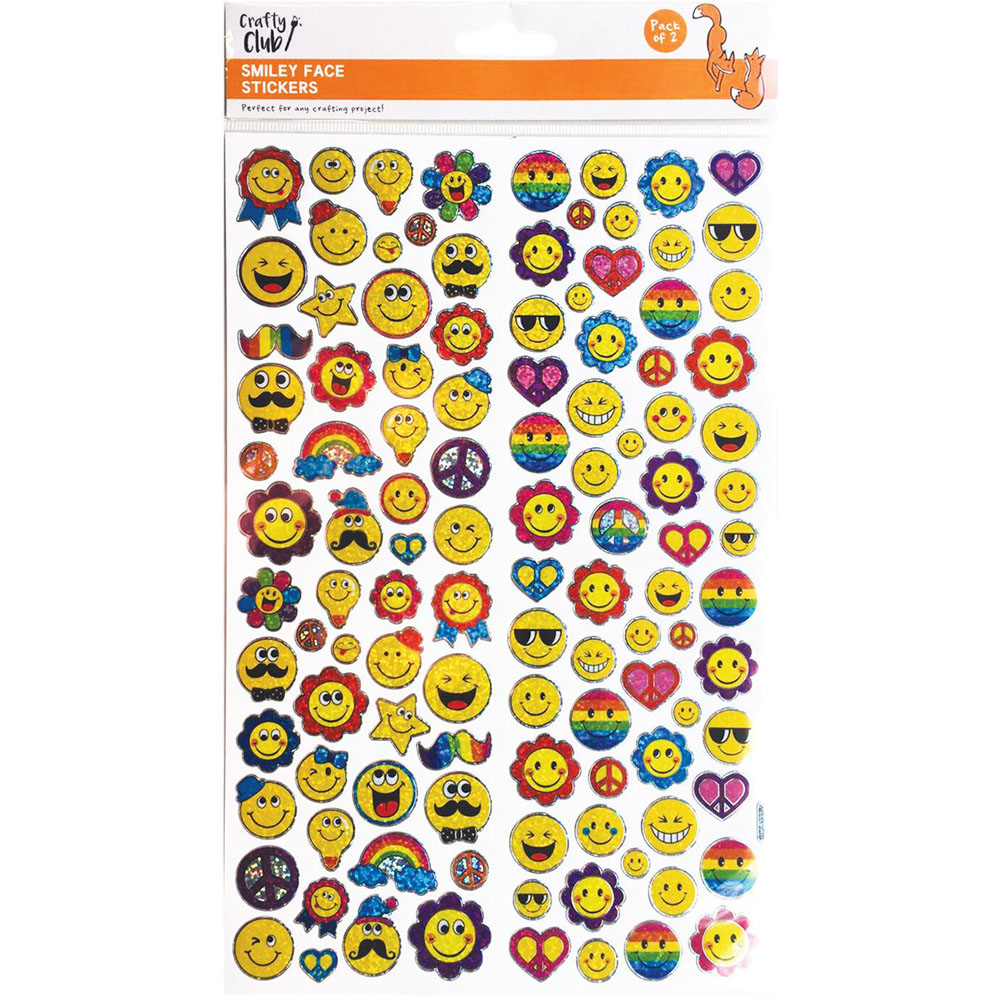 Crafty Club Pack of 2 Smiley Sticker Sheets Image