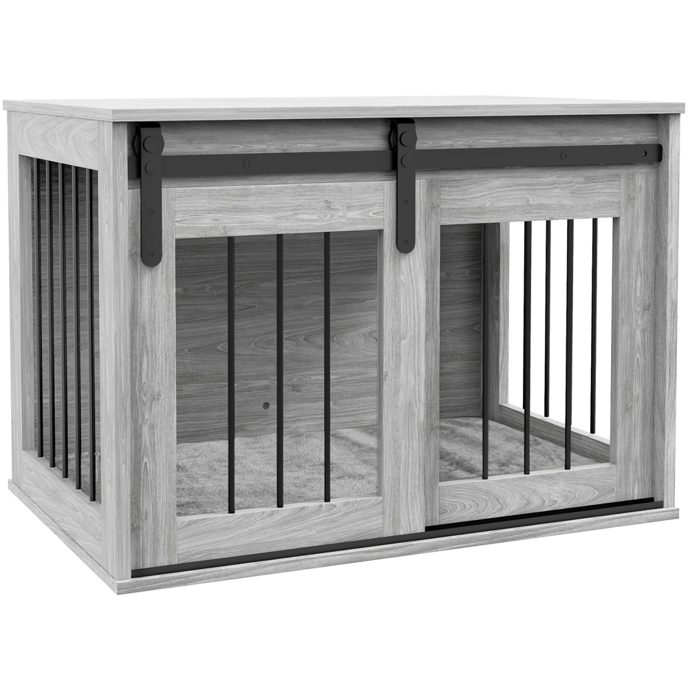 PawHut Grey Medium Dog Crate Furniture Side Table Image 1