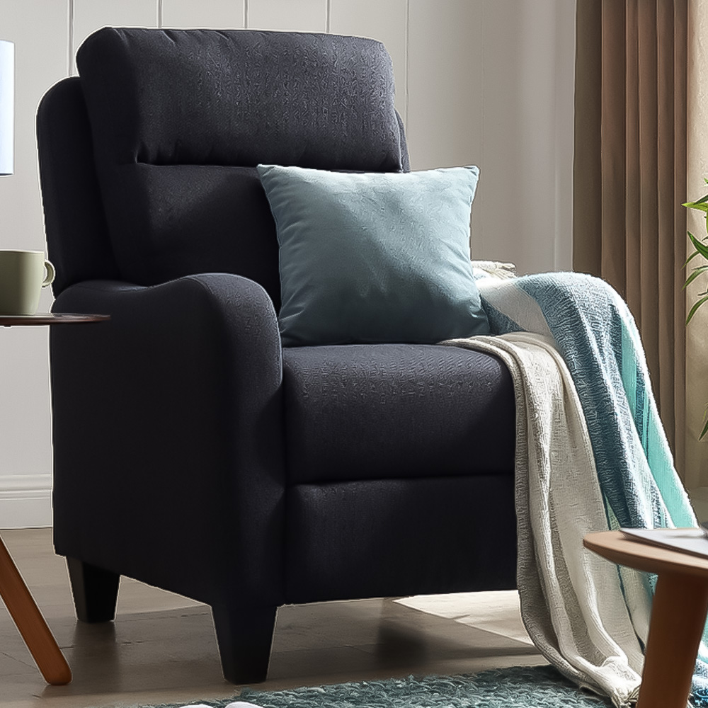 Home Detail Lennox Grey Manual Recliner Chair Image 1