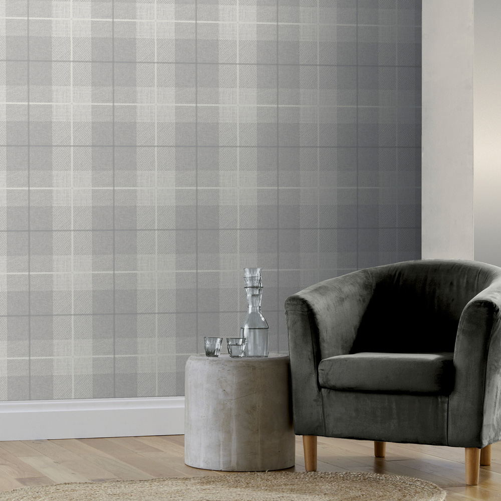 Arthouse Country Tartan Grey Wallpaper Image 7