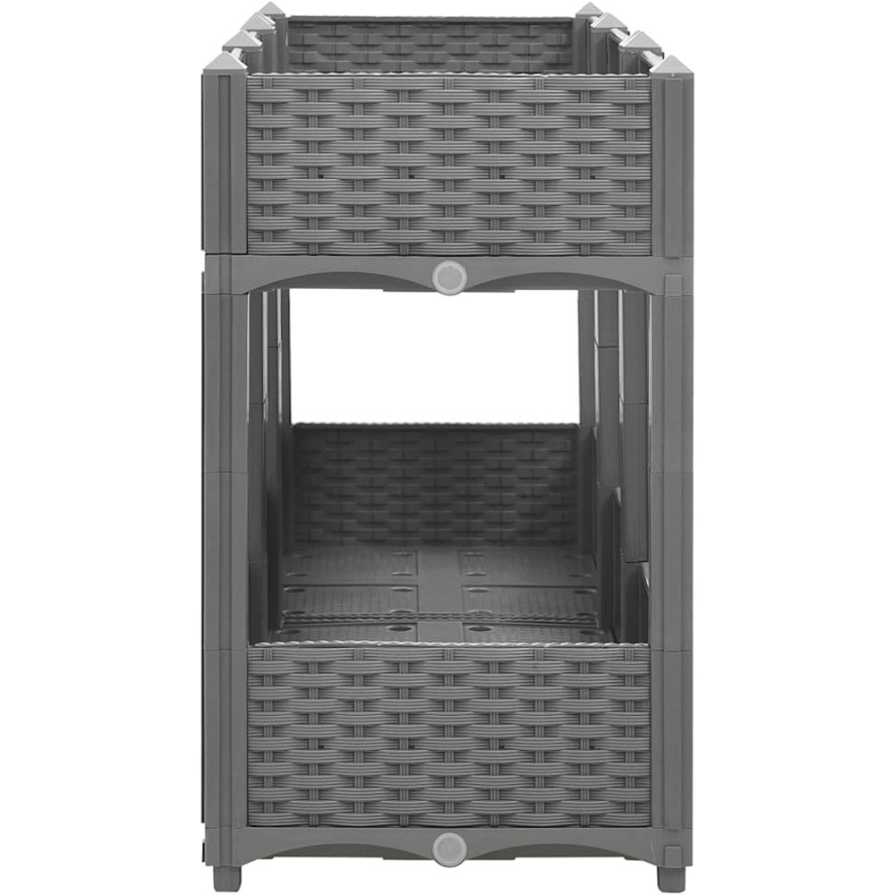 vidaXL 2-Tier Grey Plastic Garden Raised Bed 120 x 40 x 71cm Image 4