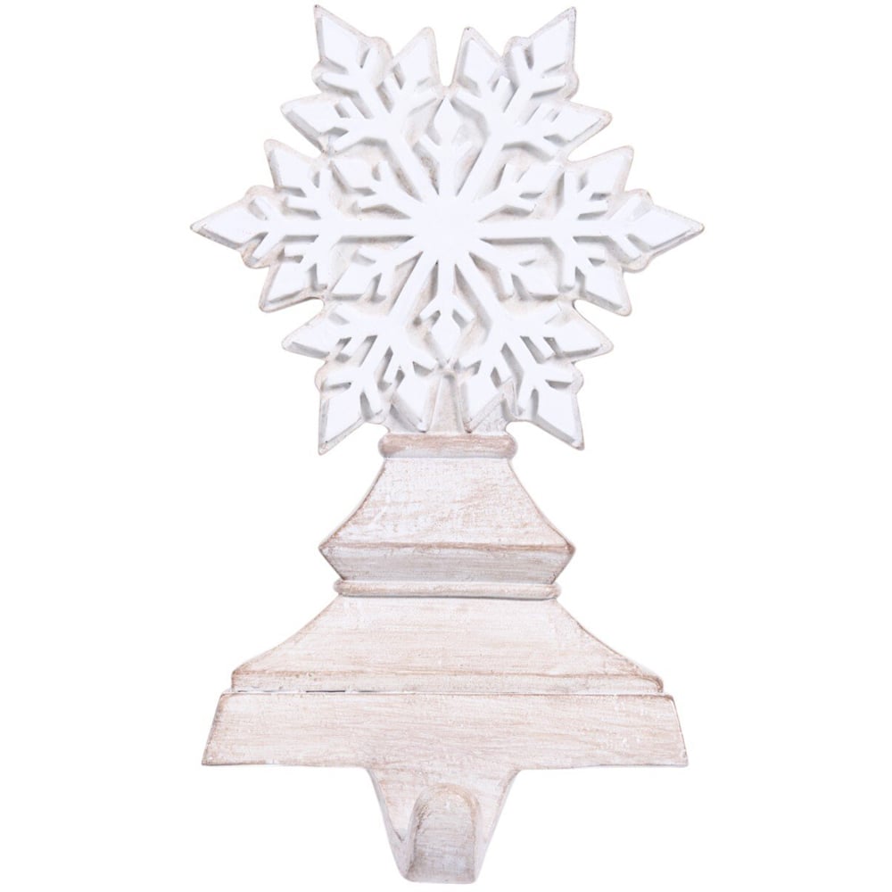 Snowflake Stocking Holder White and Natural Image 1