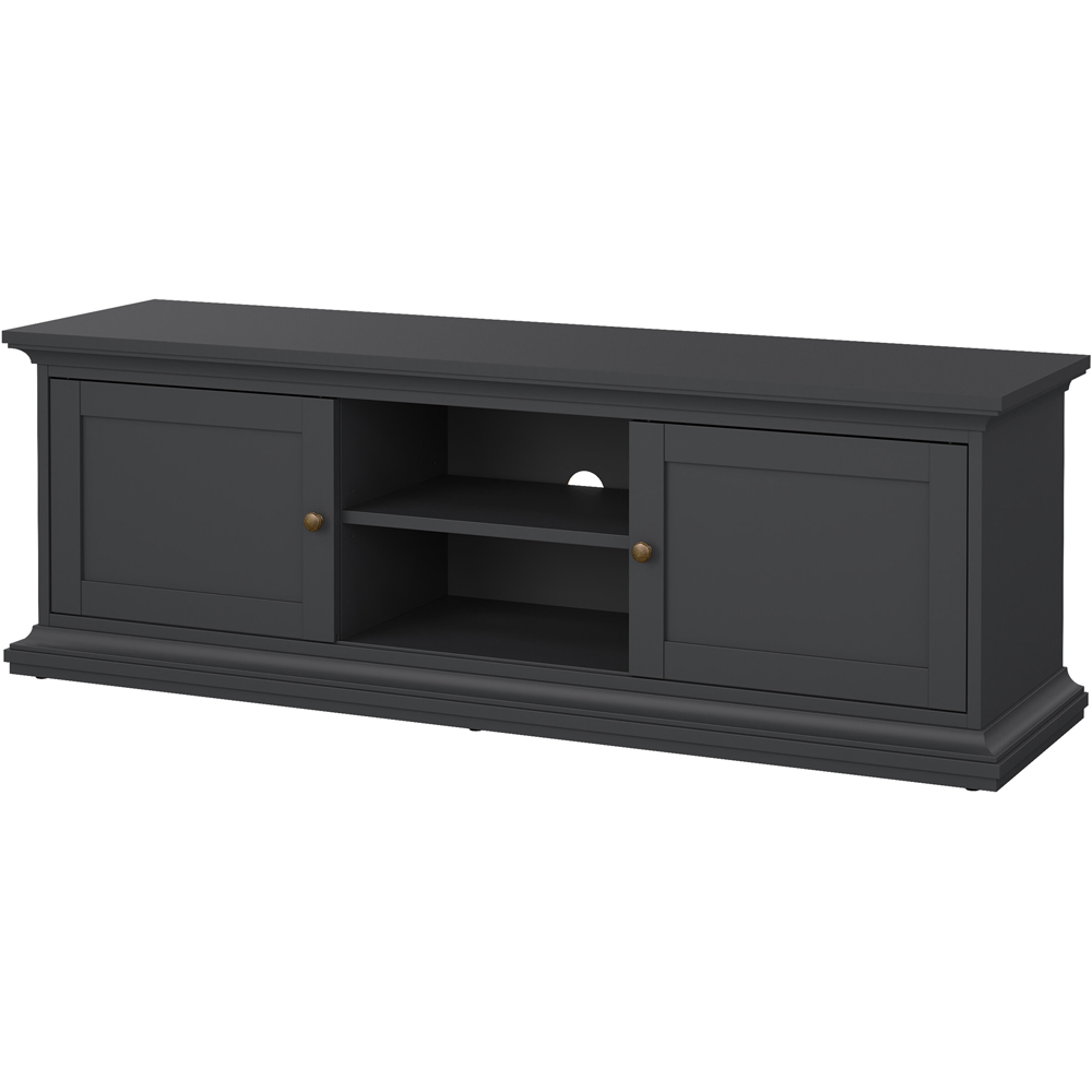 Florence Paris 2 Door 2 Shelf Matt Grey TV Unit Image 3