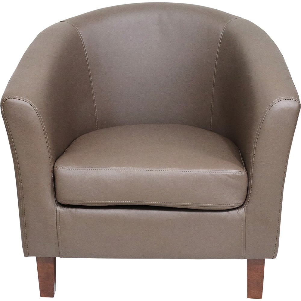 Brooklyn Chocolate Faux Leather Tub Chair Image 2