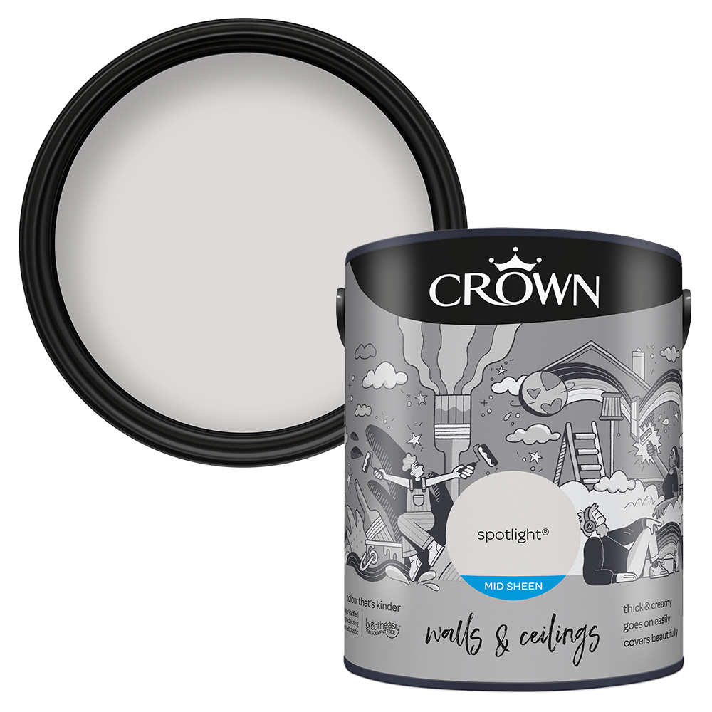 Crown Walls & Ceilings Spotlight Mid Sheen Emulsion Paint 5L Image 1