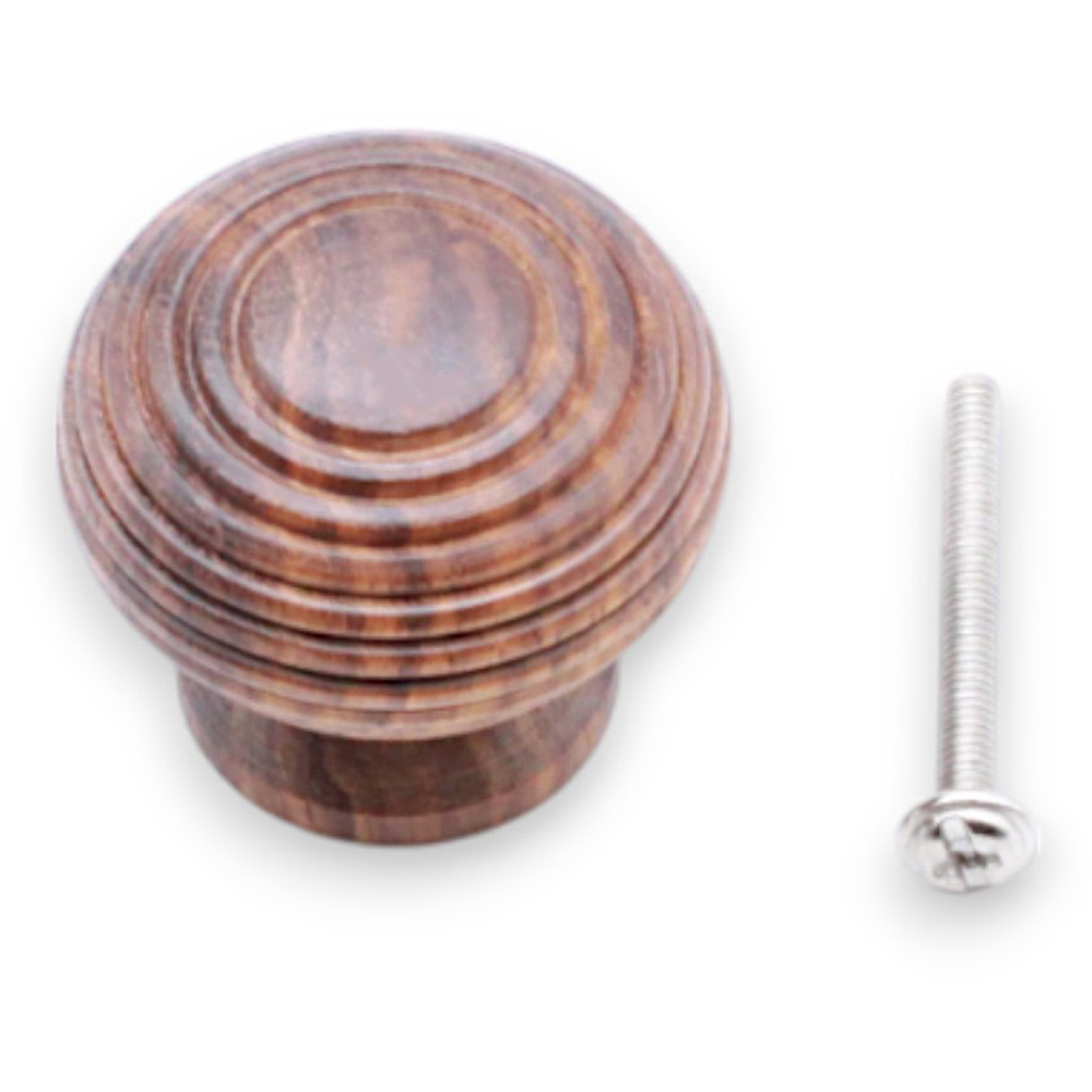 Spira Brass Rosewood Beehive Cupboard Knob 40mm Image 4