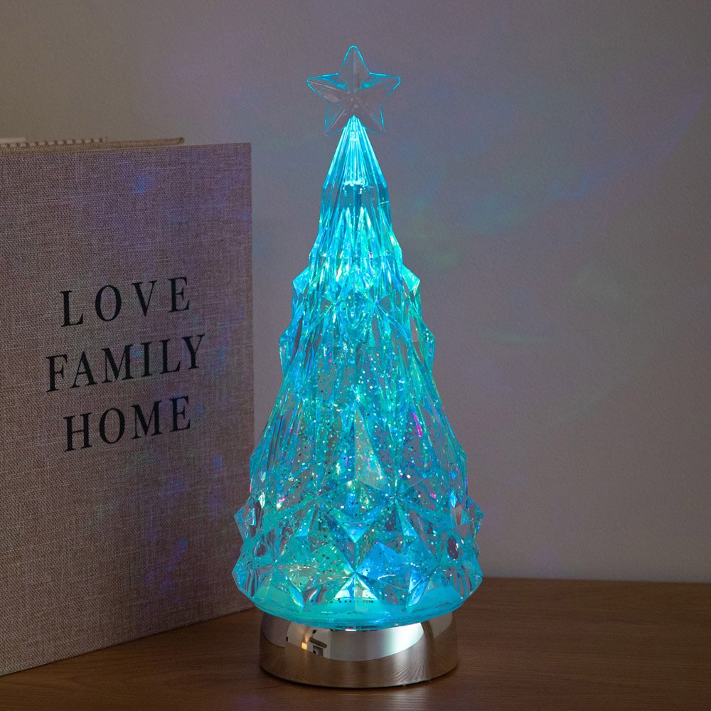 Samuel Alexander Colour Changing LED Christmas Tree Water Spinner Decoration 28cm Image 3