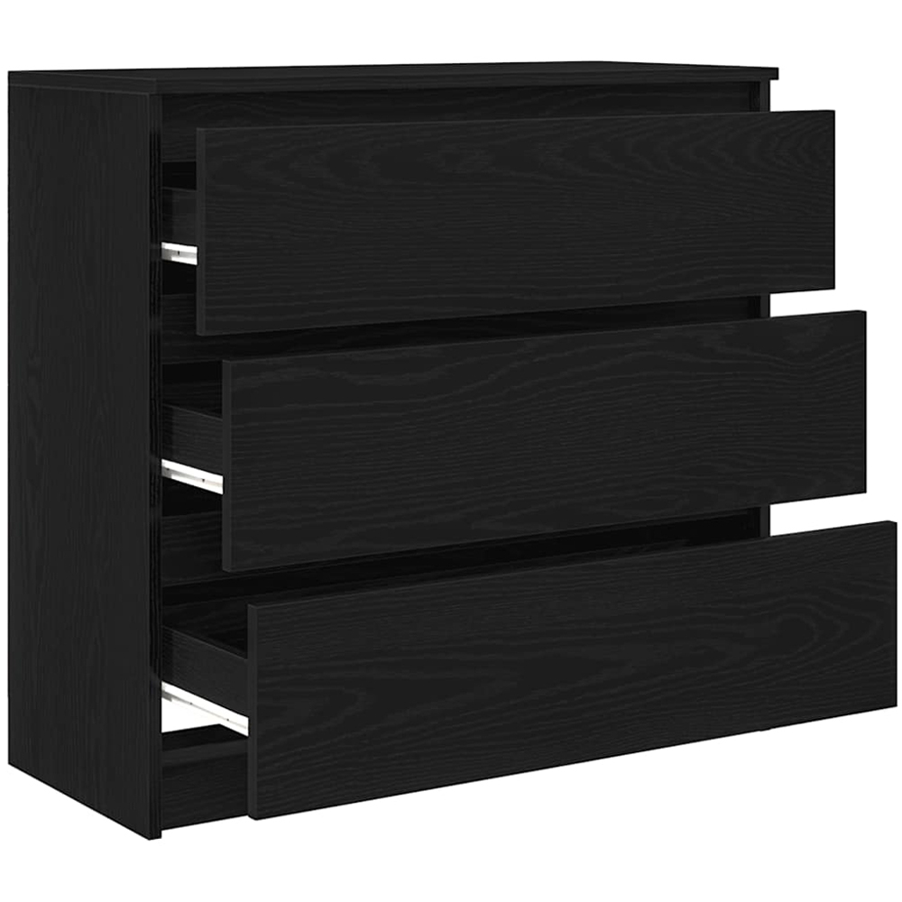 vidaXL 3 Drawer Black Oak Sideboard Image 5