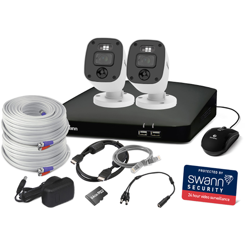 Swann Wired DVR CCTV 2 Bullet Camera Kit with 64GB SD Card Storage Image 5