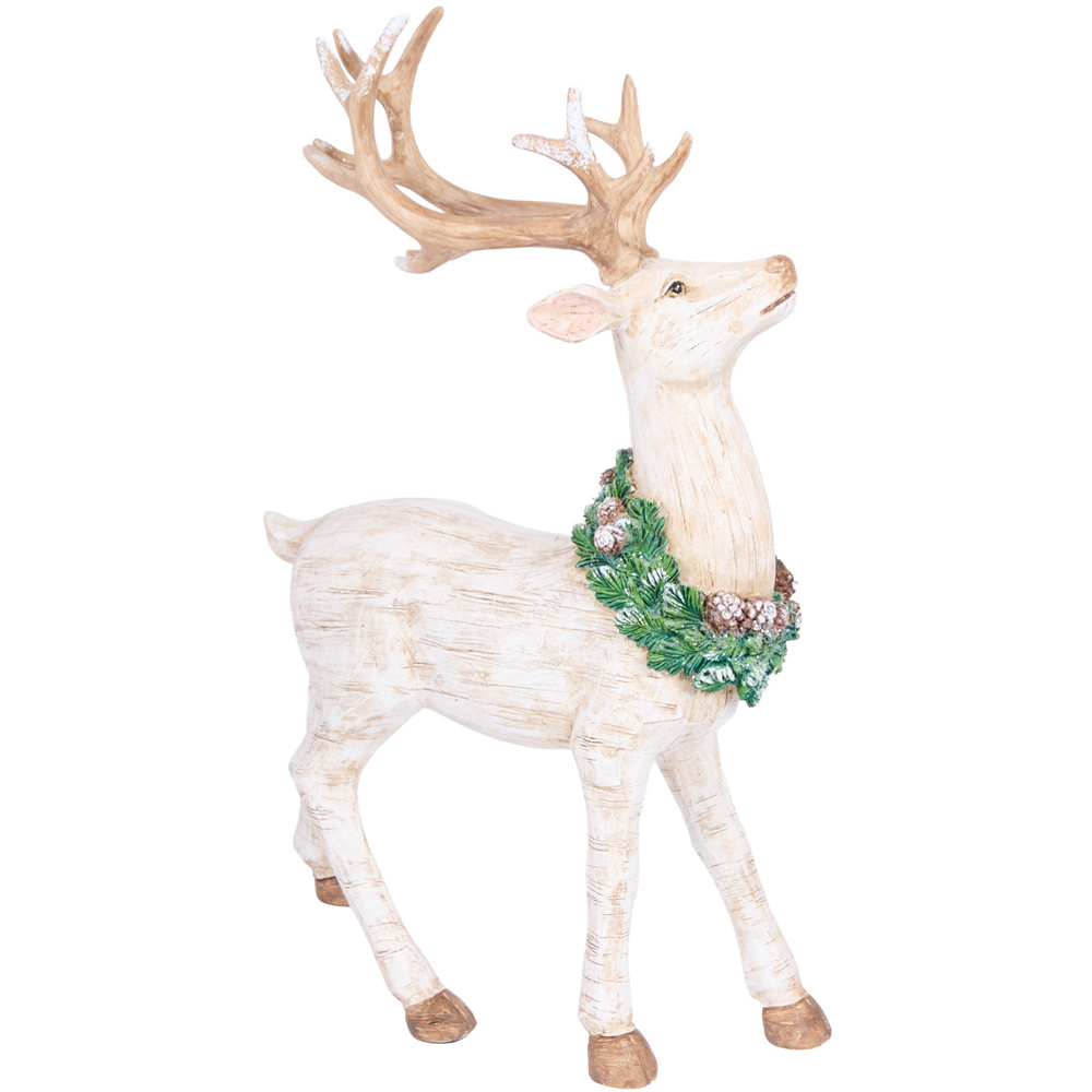Scandi Wood Effect Reindeer Decoration Image 3