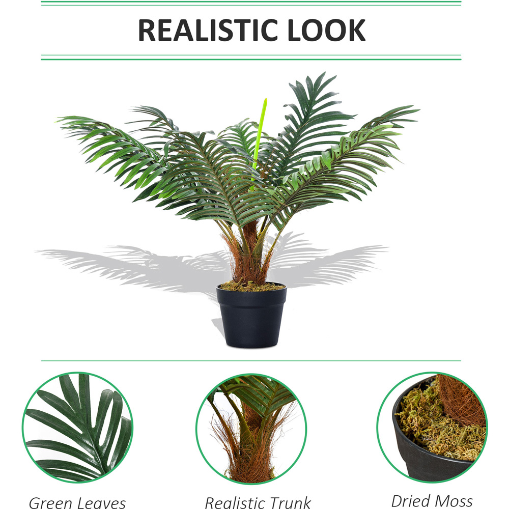 Outsunny Tropical Palm Tree Artificial Plant In Pot 2ft Image 4