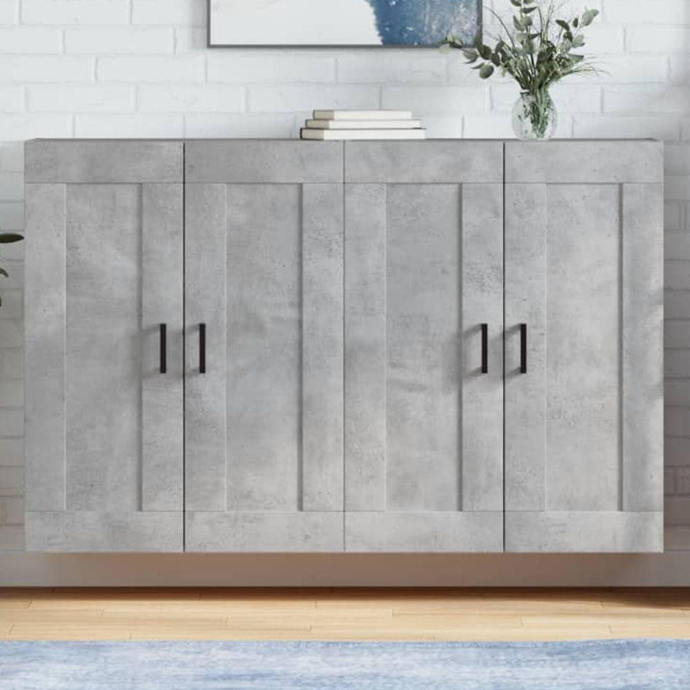 vidaXL 2 Door Concrete Grey Wall Mounted Cabinet Set of 2 Image 1