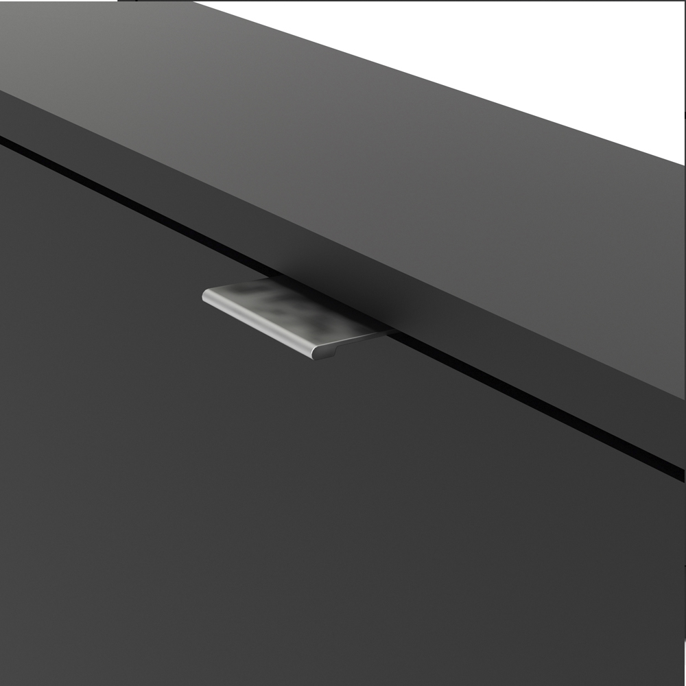 Florence Shoes 3 Flip Door Single Layer Matt Black Shoe Storage Cabinet Image 6
