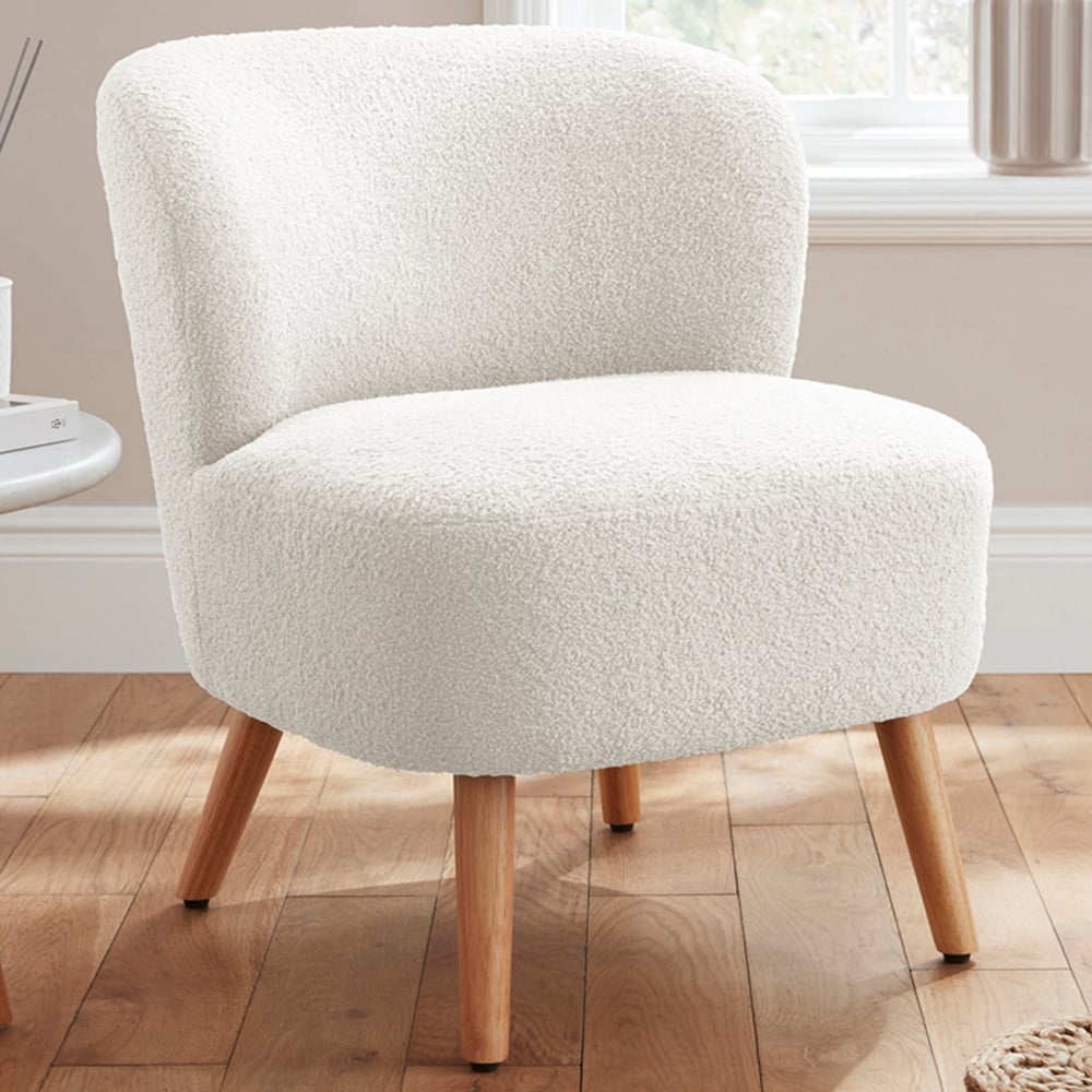 GFW Evie Cream Teddy Accent Chair Image 1