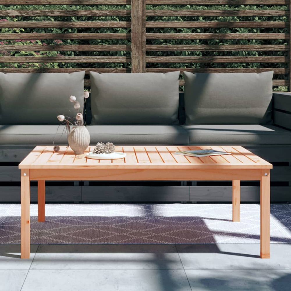 vidaXL Natural Solid Douglas Wood Slatted Garden Table 121 x 82.5cm Image 7