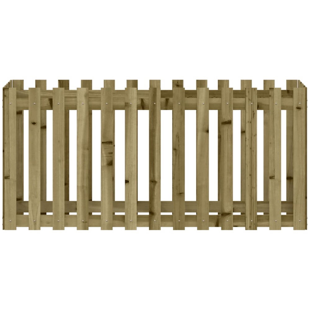 vidaXL Natural Solid Impregnated Wood Fence Design Raised Garden Bed 70 x 150 x 50cm Image 4