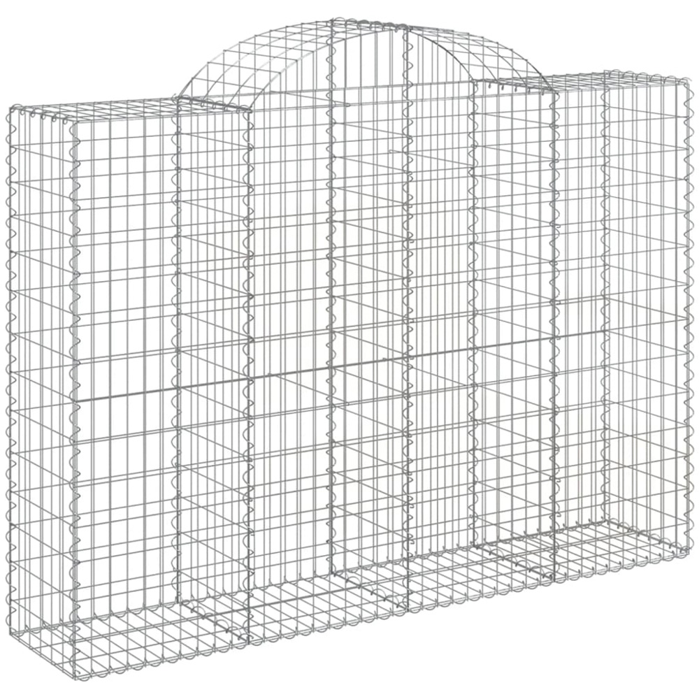 vidaXL Silver Galvanised Iron Arched Gabion Basket 200 x 50 x 140/160cm 14 Pack Image 1