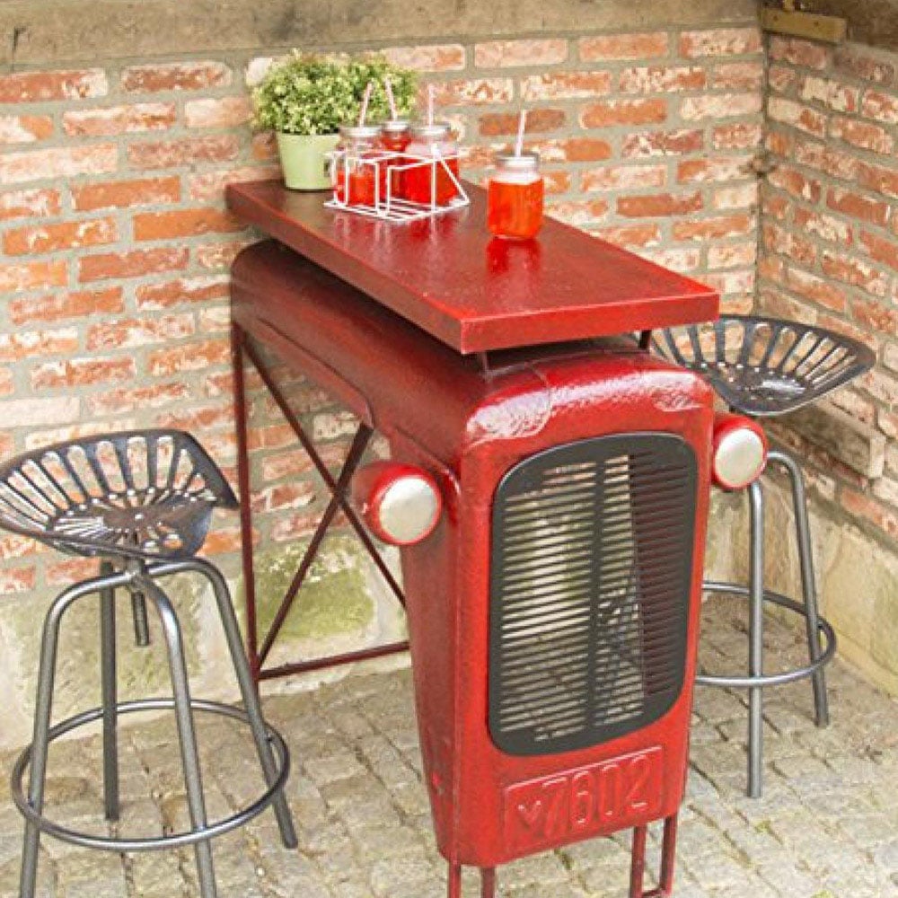 Fallen Fruits Red Metal Tractor Garden Table Image 3