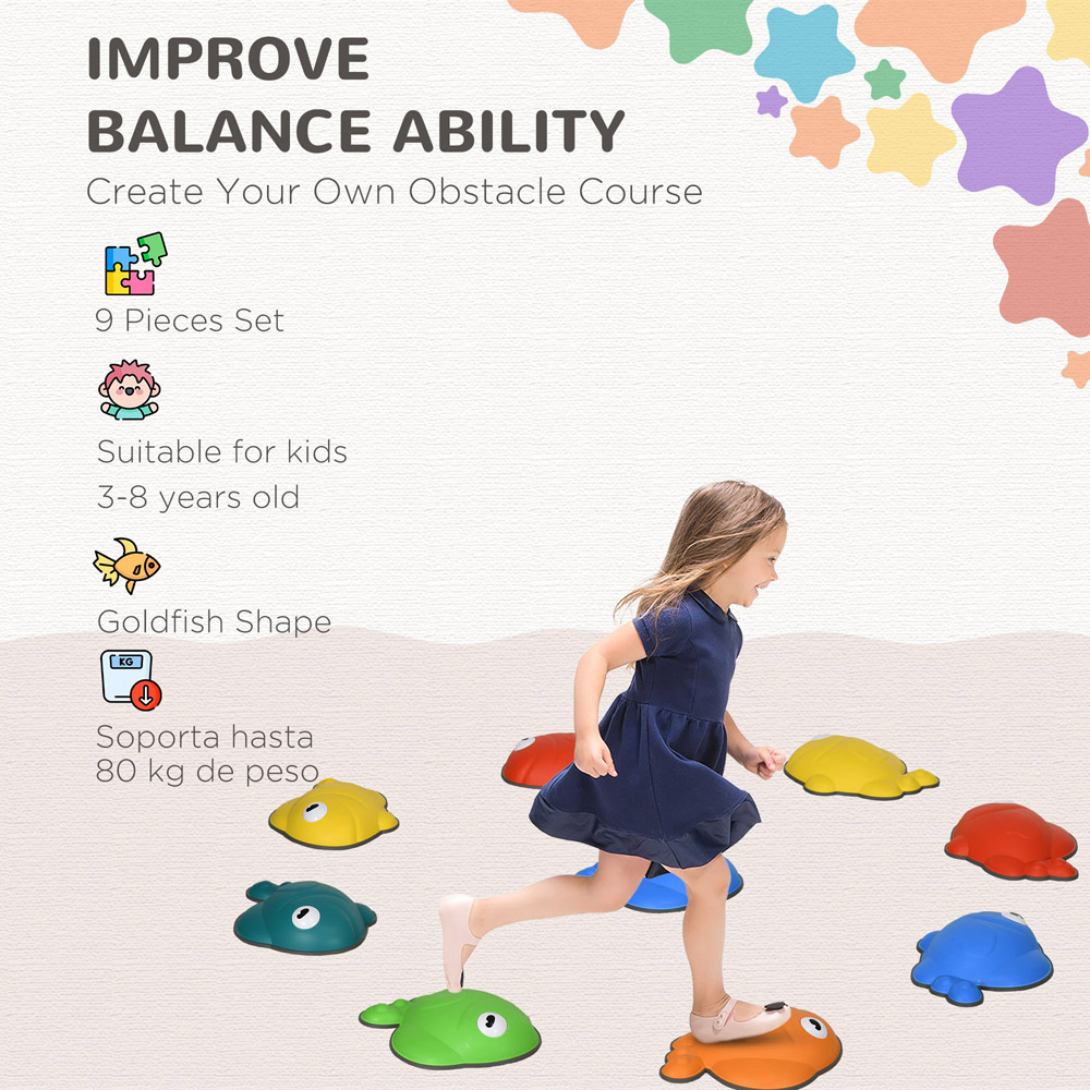 Tommy Toys Kids 9 Pieces Balance Stepping Stones for Sensory Image 6