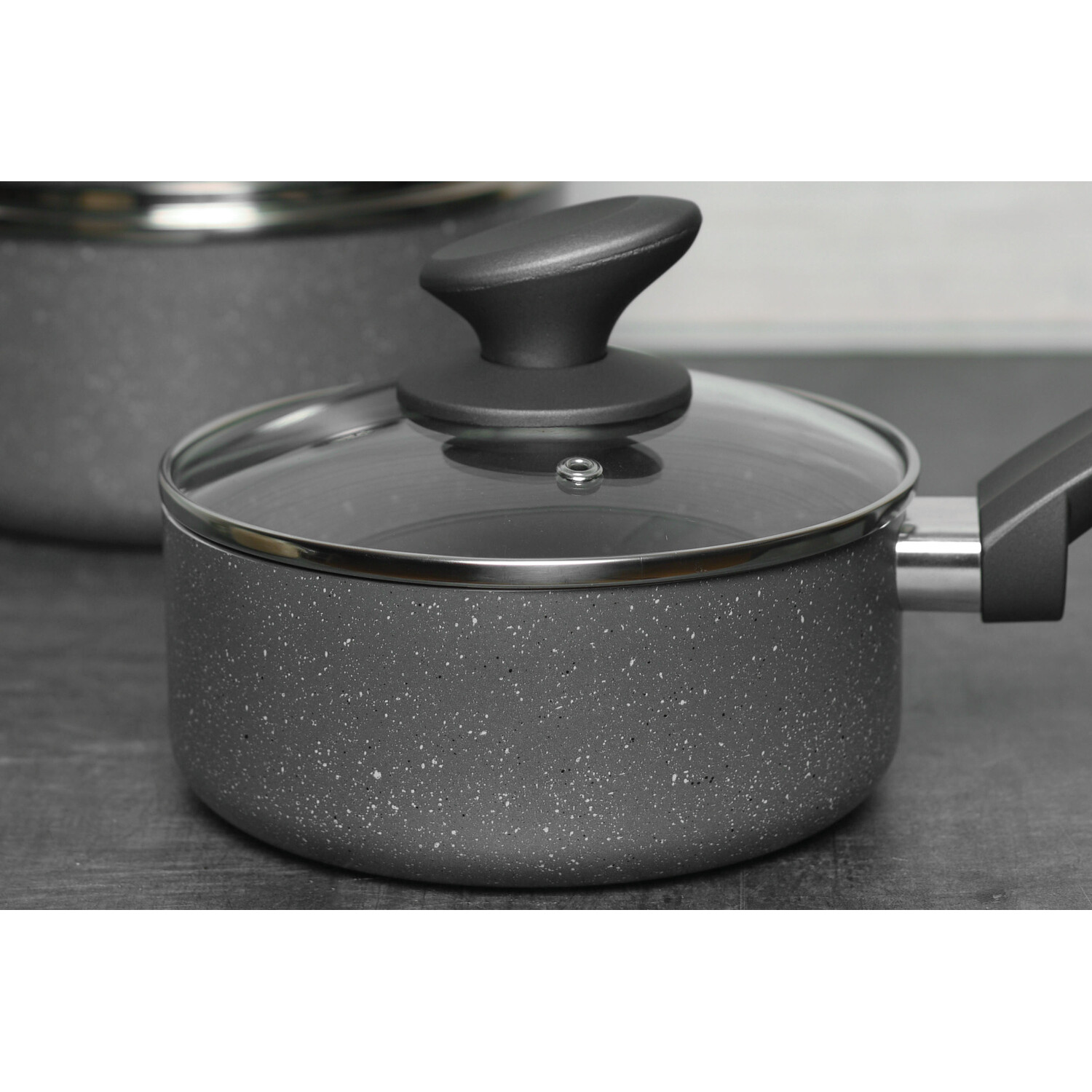 Kitchen Master Set of 3 Marble Effect Non-Stick Pans Image 4