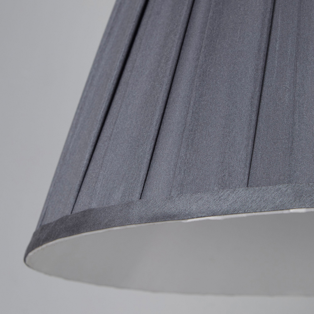 Lighting Collection Barnes Dark Grey Pleated Tapered Lamp Shade 40cm Image 4