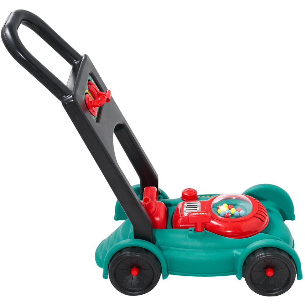 H&O Direct Kids Toy Lawn Mower Pretend Play Set with Helmet and Fuel Can Image 2