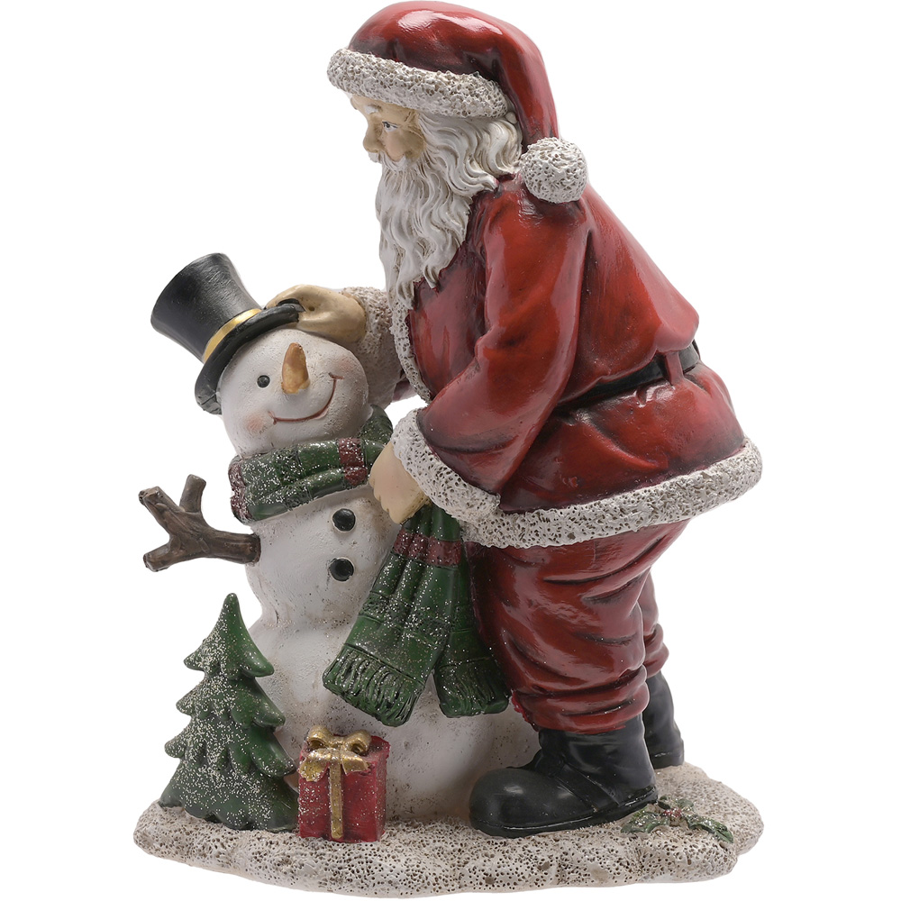 The Christmas Gift Co Red Santa and Snowman Figurine Image 2