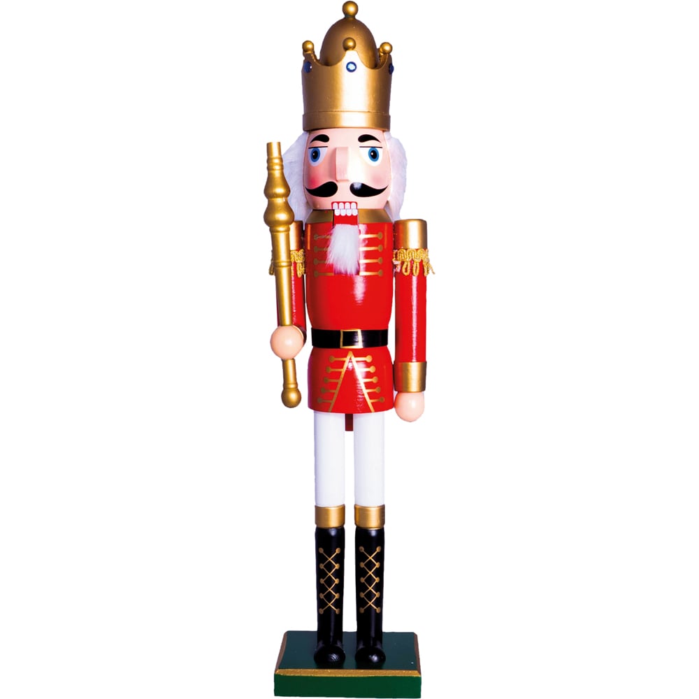 St Helens Red and Gold Classic Wooden Nutcracker Soldier 60cm Image 1